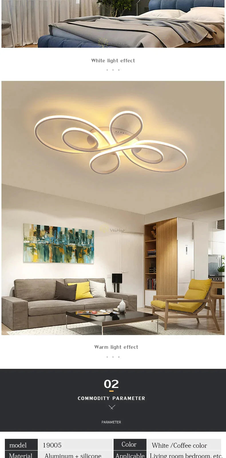 Plafonniers LED modernes à intensité variable pour salon, salle à manger, chambre à coucher, bureau, balcon, corps en aluminium, décoration de la maison