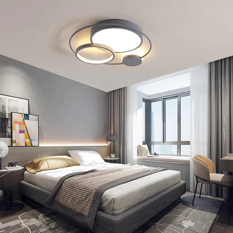 Modern Led Ceiling Lights For Living Room Bedroom Study Room Black+White Or Grey Color Ceiling Lamp Fixtures
