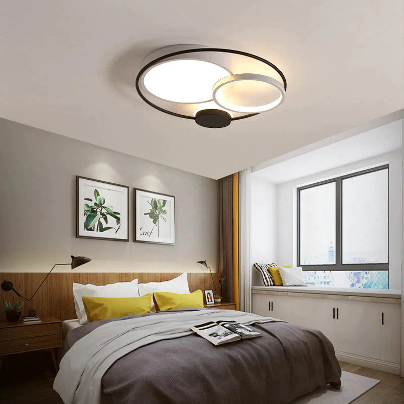 Modern Led Ceiling Lights For Living Room Bedroom Study Room Black+White Or Grey Color Ceiling Lamp Fixtures