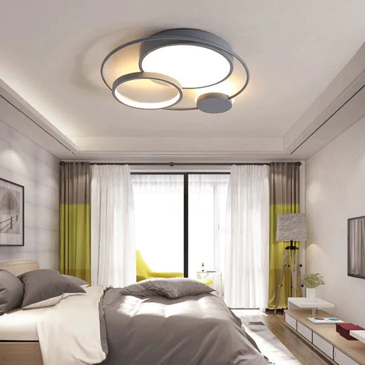 Modern Led Ceiling Lights For Living Room Bedroom Study Room Black+White Or Grey Color Ceiling Lamp Fixtures
