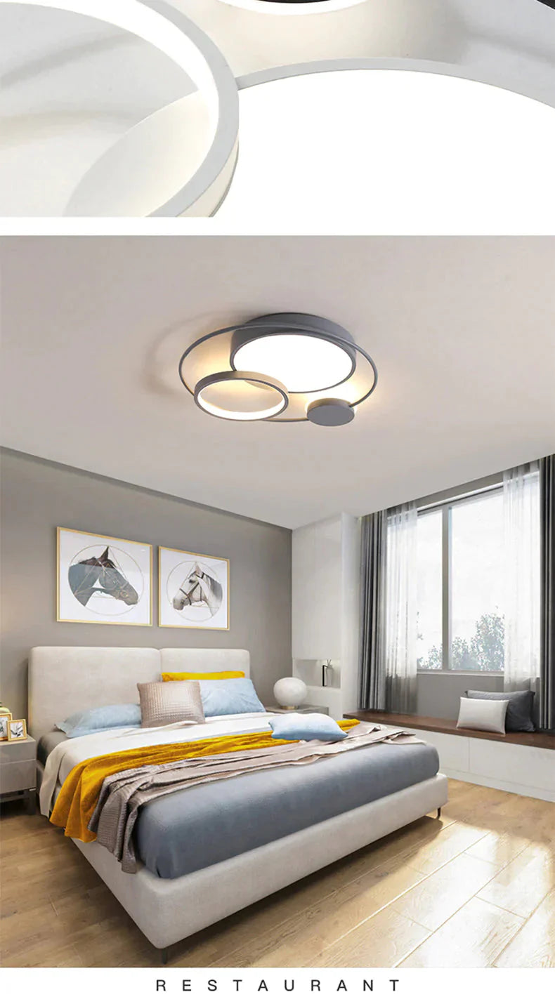 Modern Led Ceiling Lights For Living Room Bedroom Study Room Black+White Or Grey Color Ceiling Lamp Fixtures