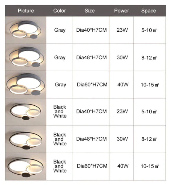 Modern Led Ceiling Lights For Living Room Bedroom Study Room Black+White Or Grey Color Ceiling Lamp Fixtures