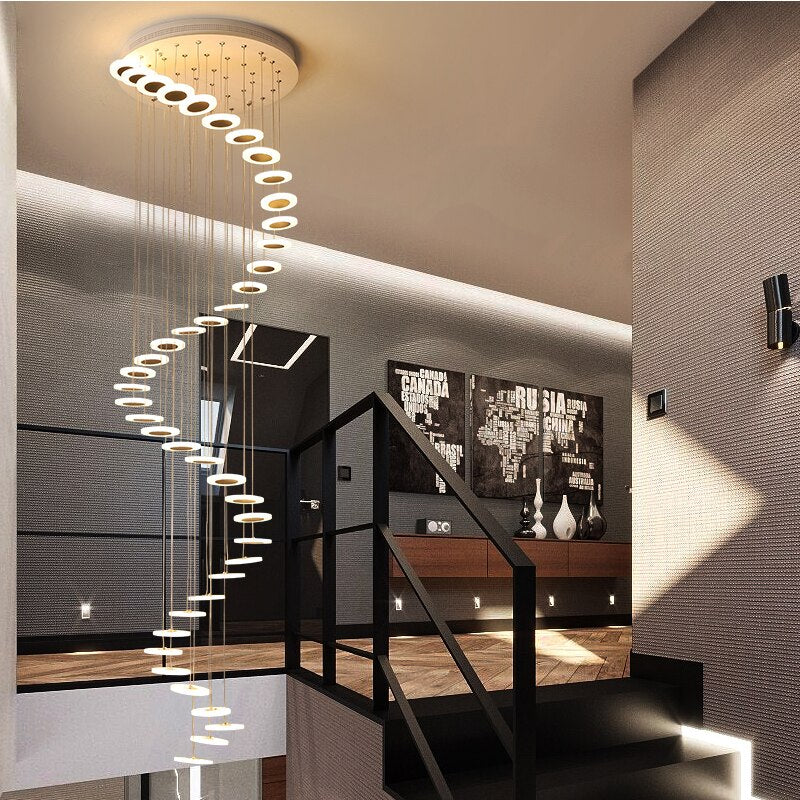 Lustre LED moderne pour salon, lampe suspendue pour chambre à coucher, luminaires suspendus pour escaliers, restaurant, éclairage suspendu