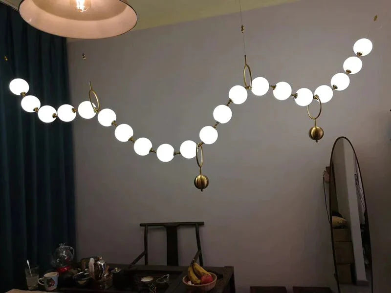 Lampe suspendue moderne à LED en verre avec abat-jour en verre, design nordique, luminaires de salle à manger, style collier, lampe suspendue LOFT
