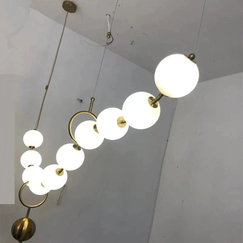 Lampe suspendue moderne à LED en verre avec abat-jour en verre, design nordique, luminaires de salle à manger, style collier, lampe suspendue LOFT