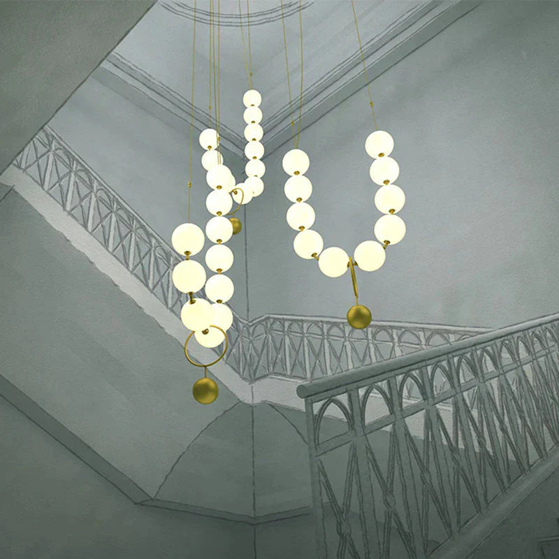Lampe suspendue moderne à LED en verre avec abat-jour en verre, design nordique, luminaires de salle à manger, style collier, lampe suspendue LOFT