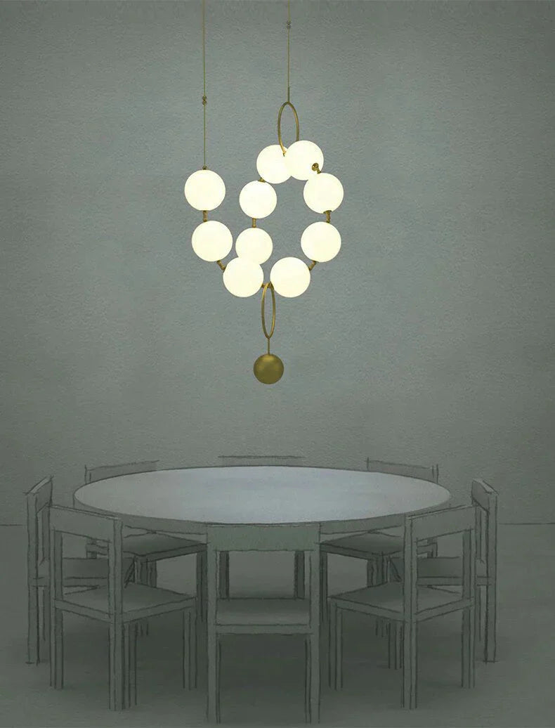 Lampe suspendue moderne à LED en verre avec abat-jour en verre, design nordique, luminaires de salle à manger, style collier, lampe suspendue LOFT