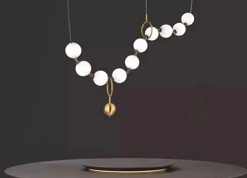 Lampe suspendue moderne à LED en verre avec abat-jour en verre, design nordique, luminaires de salle à manger, style collier, lampe suspendue LOFT