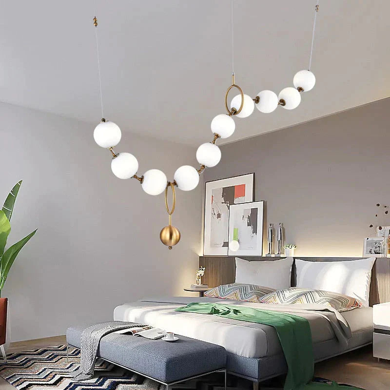 Lampe suspendue moderne à LED en verre avec abat-jour en verre, design nordique, luminaires de salle à manger, style collier, lampe suspendue LOFT