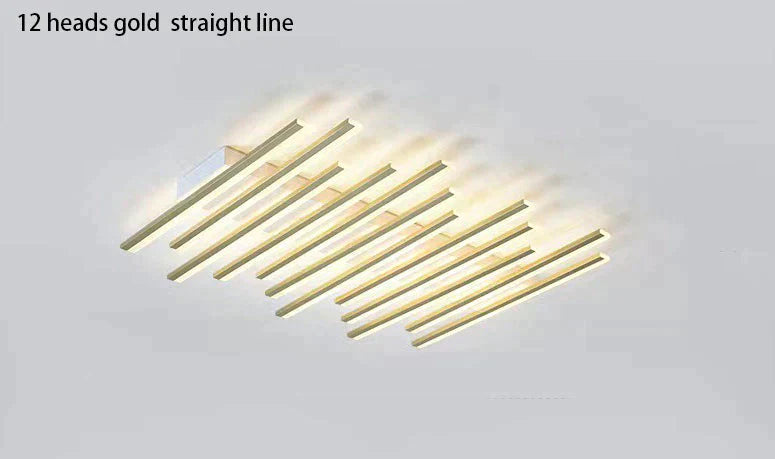 Modern Led Living Room Ceiling Lamp Simple Nordic Creative Square Line Restaurant Light In The