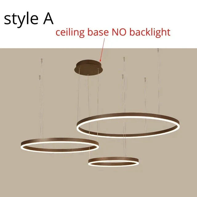 Lampes suspendues à LED modernes pour salon salle à manger luminaire suspendu à intensité variable anneaux circulaires lampe à suspension à café Luminaria