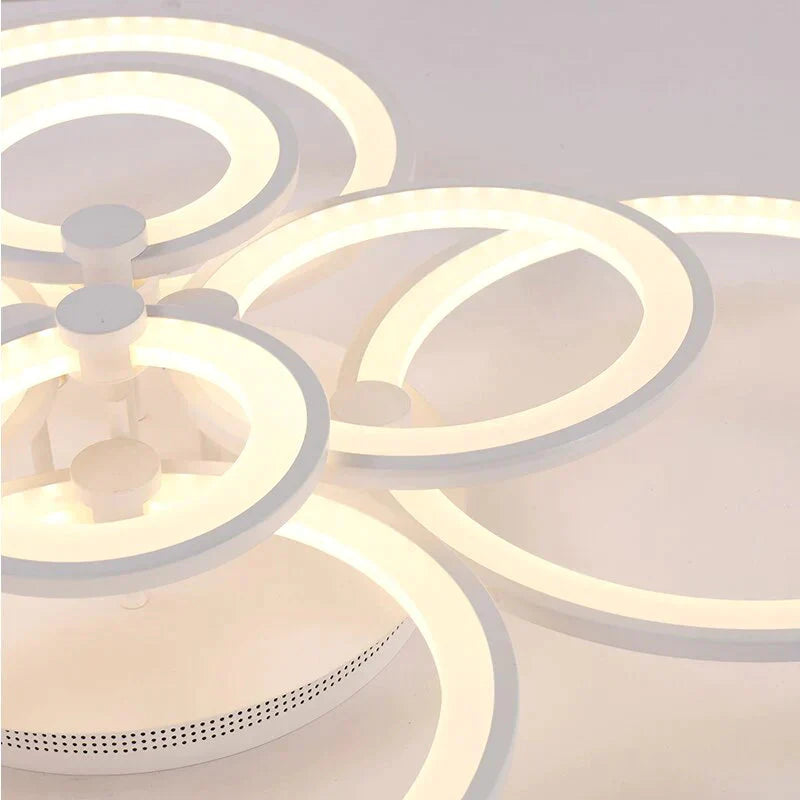 Modern LED Rings Ceiling Lamp For Kitchen Living Room Study Room Bedroom Dimmable+Remote Control   Geometry  Fixtures