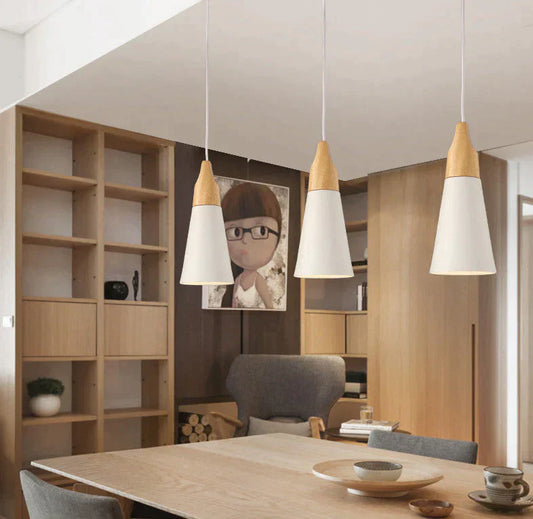 Modern Wood Pendant Lights LED Hanglamp Colorful Pendant Lamps For Restaurant/Bar Lighting Luminaire Home Decoration Lamparas