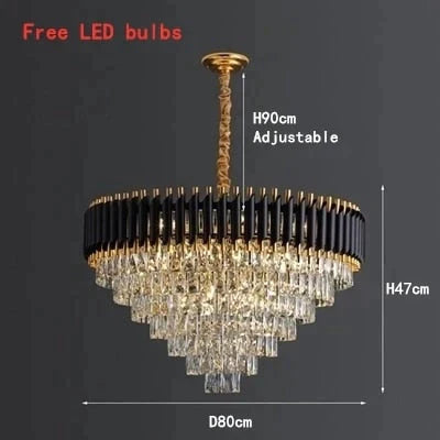 Selma Luxury K9 Crystal Chandeliers Round D80Cm / Changeable Light Chandelier