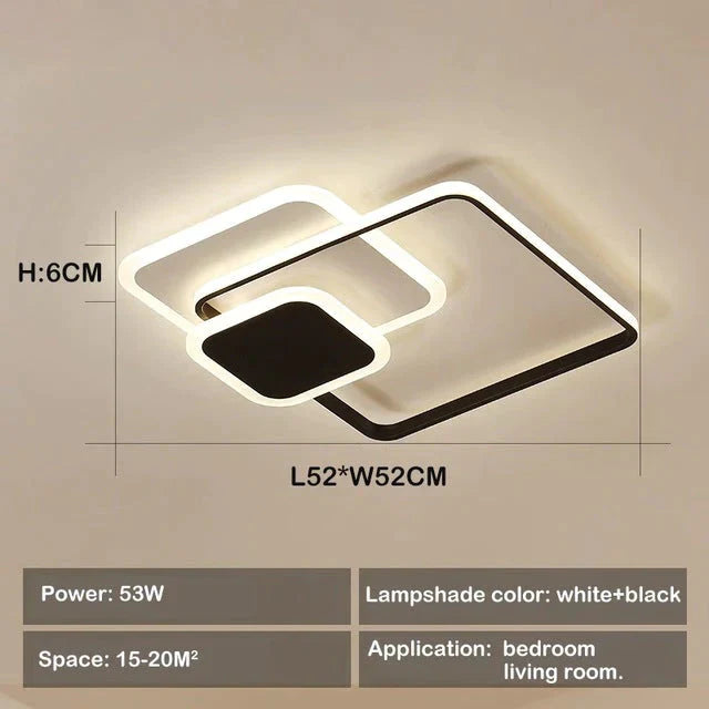 Nouveaux plafonniers à LED pour salon, chambre à coucher, luminaires ronds et carrés, lampes dôme modernes à intensité variable Dero Lamparas De Techo