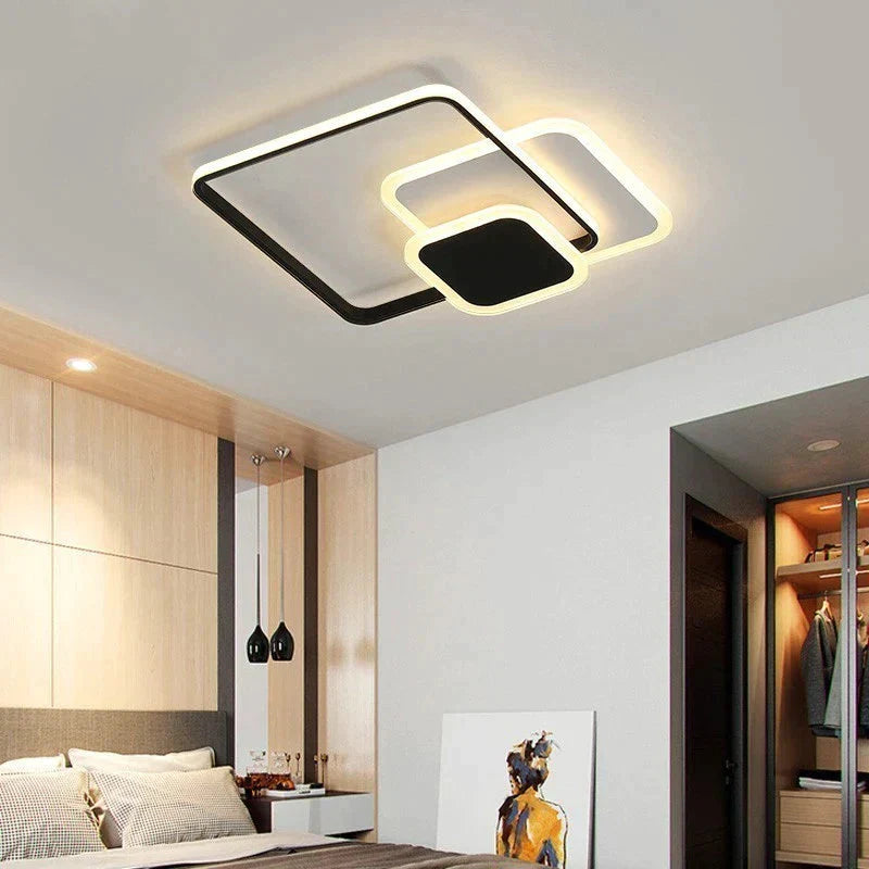 Nouveaux plafonniers à LED pour salon, chambre à coucher, luminaires ronds et carrés, lampes dôme modernes à intensité variable Dero Lamparas De Techo