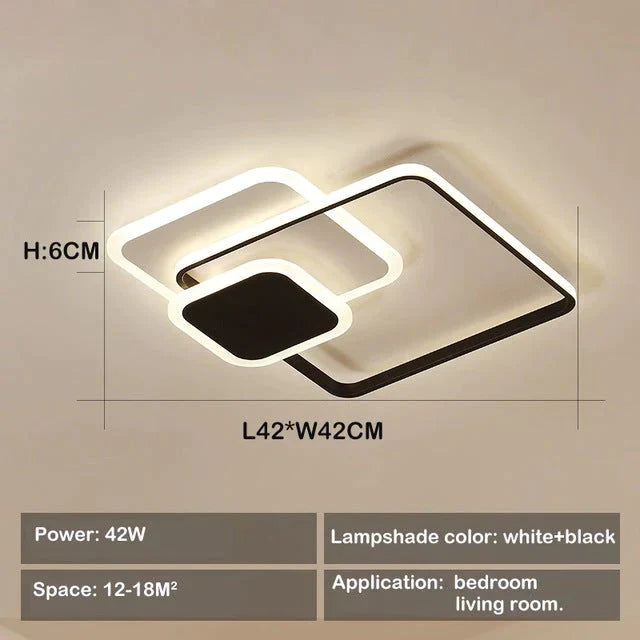 Nouveaux plafonniers à LED pour salon, chambre à coucher, luminaires ronds et carrés, lampes dôme modernes à intensité variable Dero Lamparas De Techo