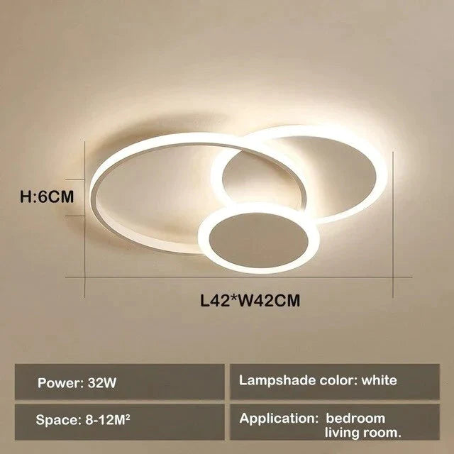 Nouveaux plafonniers à LED pour salon, chambre à coucher, luminaires ronds et carrés, lampes dôme modernes à intensité variable Dero Lamparas De Techo