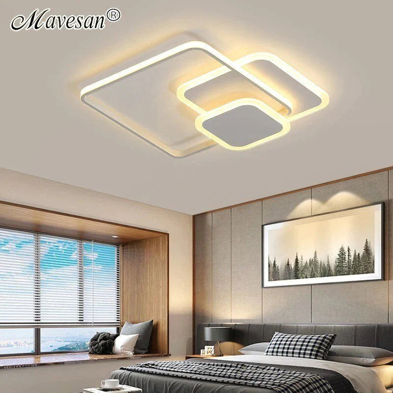 Nouveaux plafonniers à LED pour salon, chambre à coucher, luminaires ronds et carrés, lampes dôme modernes à intensité variable Dero Lamparas De Techo