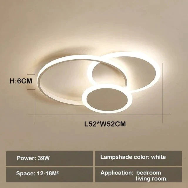 Nouveaux plafonniers à LED pour salon, chambre à coucher, luminaires ronds et carrés, lampes dôme modernes à intensité variable Dero Lamparas De Techo