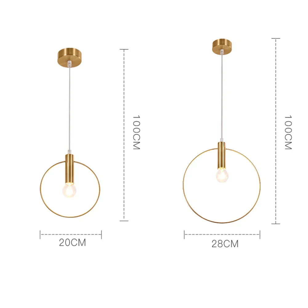 Lampes suspendues circulaires nordiques Lampe à main moderne pour restaurant Salon Bar E14 LED Lampes suspendues industrielles Luminaire