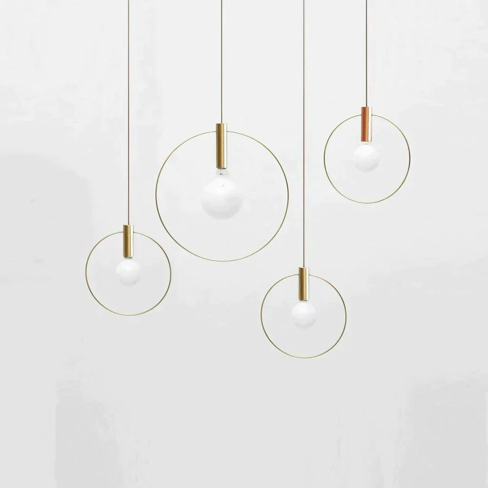 Lampes suspendues circulaires nordiques Lampe à main moderne pour restaurant Salon Bar E14 LED Lampes suspendues industrielles Luminaire