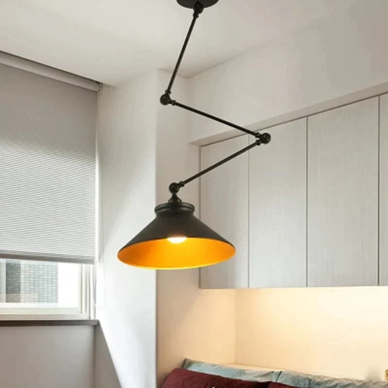Lampes suspendues de personnalité nordiques à monter soi-même, lampe pliante en fer, lampe suspendue pour chambre à coucher, bureau, bar, restaurant, lumières réglables créatives