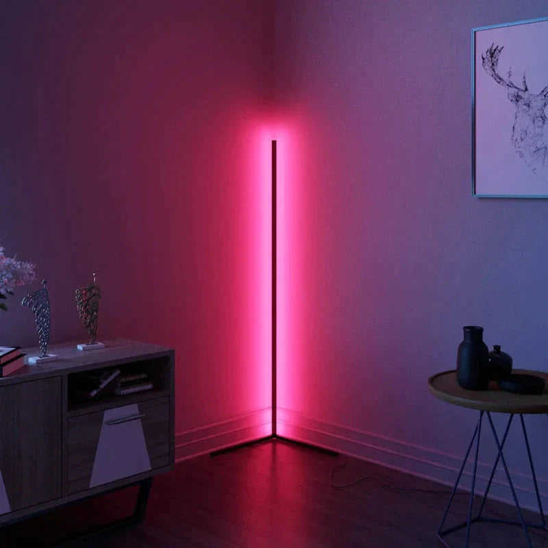 Nordic LED Floor Lamp RGB Corner LED Right Angle Floor Lights Coloful Bedroom lamp Lighting Remote Control Corner Standing Lamp