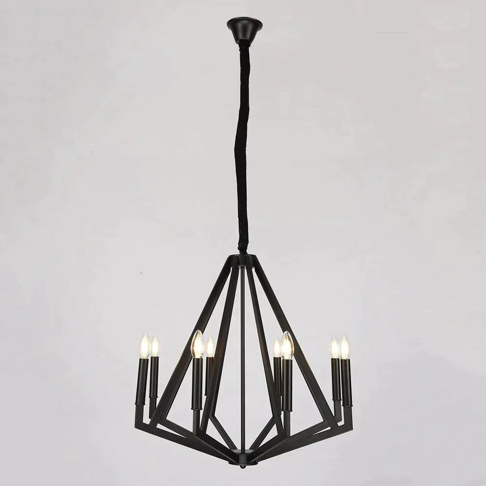 Lampe suspendue nordique moderne en forme de diamant à LED E14, lampe suspendue industrielle avec 2 couleurs pour salon, chambre à coucher, restaurant, bureau