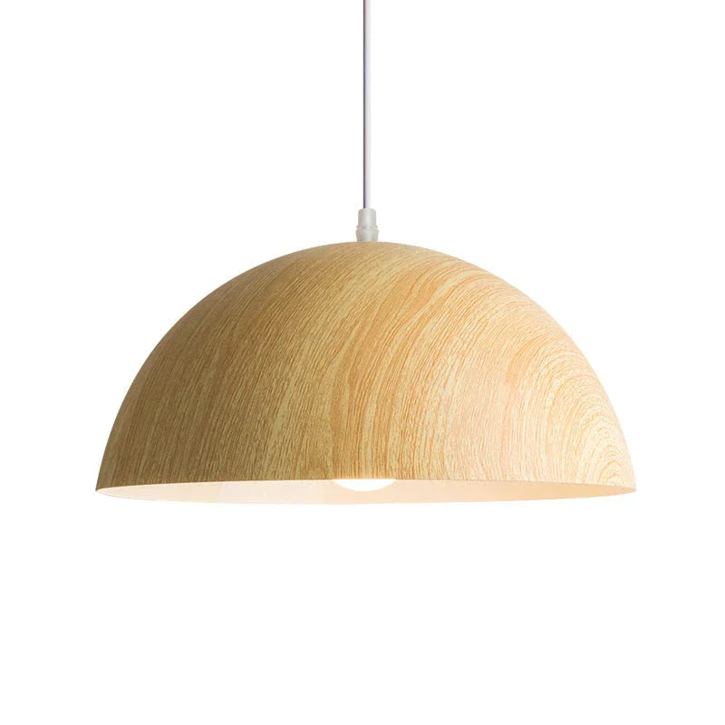Lampes suspendues en aluminium peintes en aérosol de grain de bois moderne nordique, lampes d'éclairage décoratives de chevet de bureau de salle à manger de salon