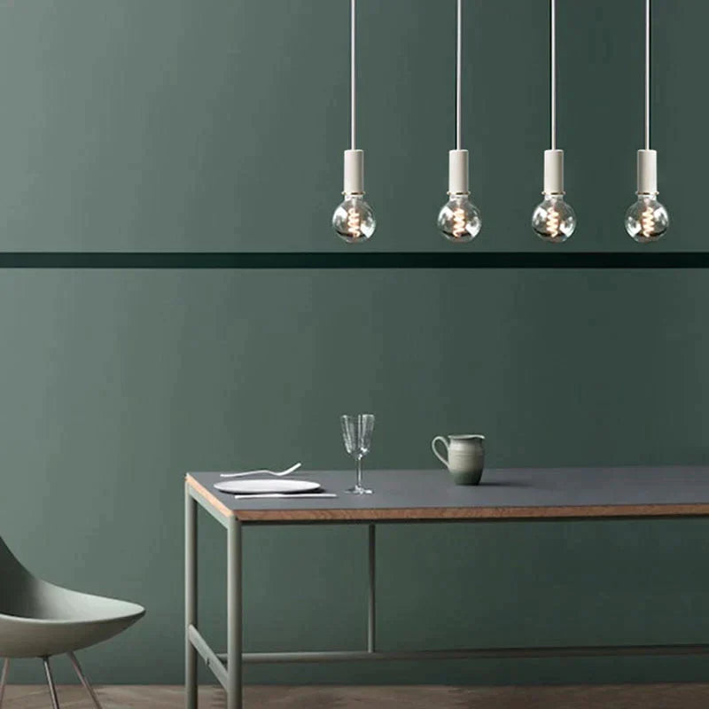 Nordic Simple Pendant Lights Suspension Aluminum Tube E27 Lamps Holder Dining Table Kitchen Bedside Wall Decorate