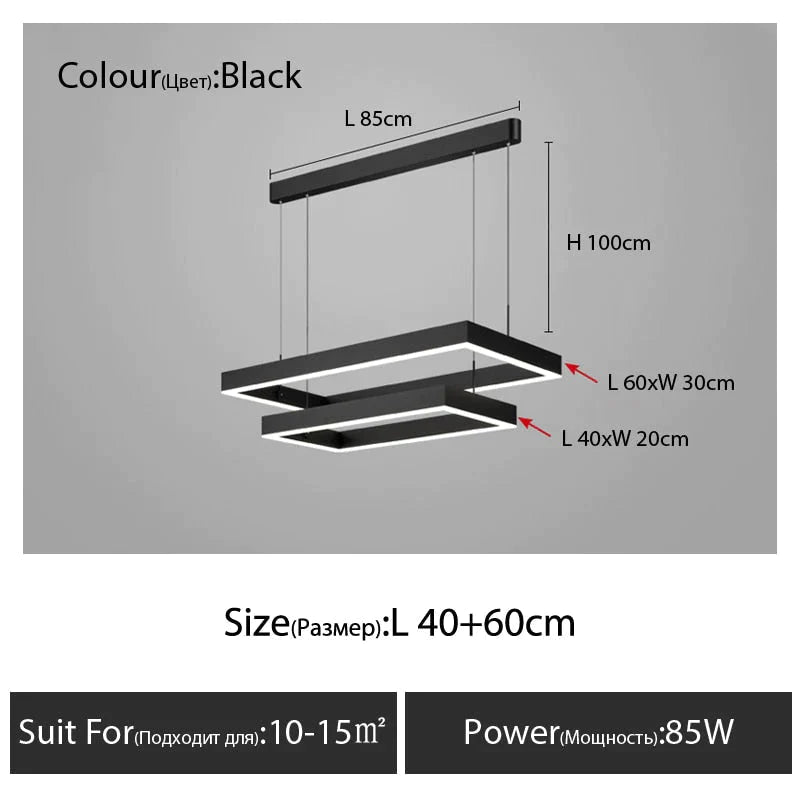 Nova - Lustre créatif rectangulaire minimaliste