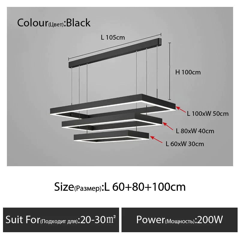 Nova - Lustre créatif rectangulaire minimaliste