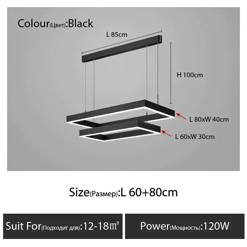 Nova - Lustre créatif rectangulaire minimaliste