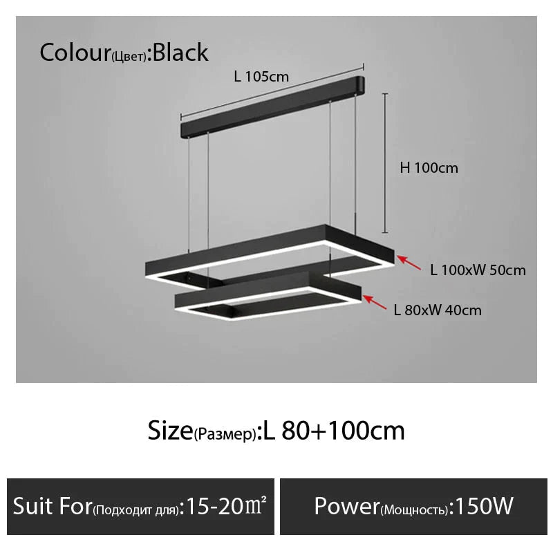 Nova - Lustre créatif rectangulaire minimaliste