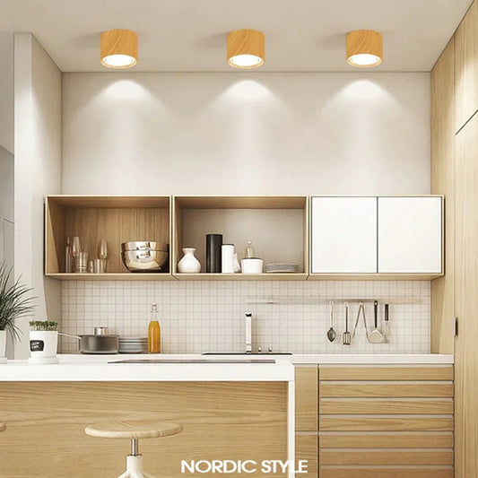 High Bright Epistar CREE Ceiling Lights 3W 5W 7W 10W 12W 15W Nordic Wood Surface Mounted Ceiling Spot Light for Bar Kitchen