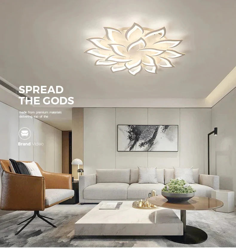 Plafonniers à LED modernes pour salon, cuisine, chambre à coucher, chambre d'enfants, lampe à intensité variable, luminaire Art déco avec télécommande