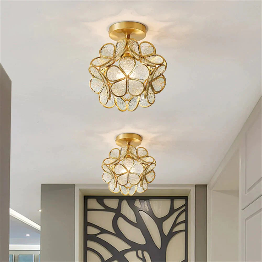 Tiffany Colorful Flower Glass Ceiling Lamp LED Modern Indoor Lamp Restaurant Dining Room  Cafe Shop Lighting Fixture