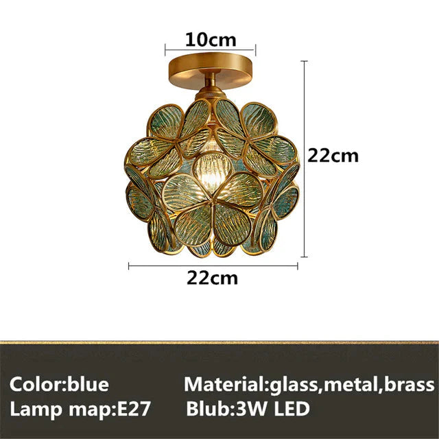 Tiffany Colorful Flower Glass Ceiling Lamp LED Modern Indoor Lamp Restaurant Dining Room  Cafe Shop Lighting Fixture