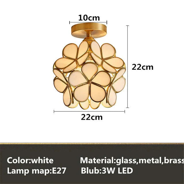 Tiffany Colorful Flower Glass Ceiling Lamp LED Modern Indoor Lamp Restaurant Dining Room  Cafe Shop Lighting Fixture