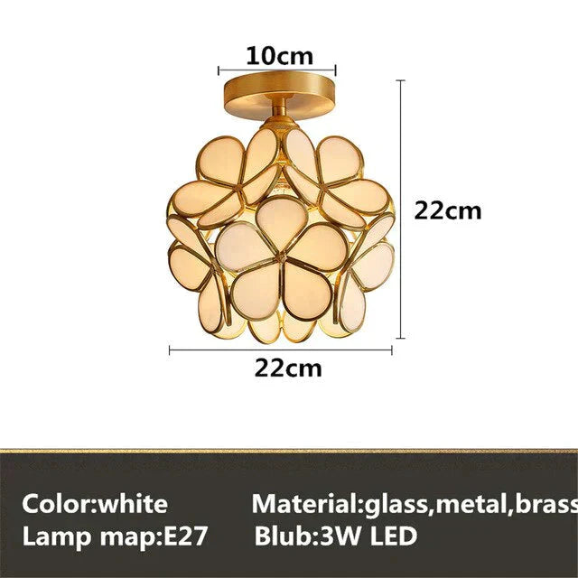 Tiffany Colorful Flower Glass Ceiling Lamp Led Modern Indoor Restaurant Dining Room Cafe Shop