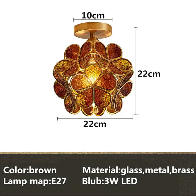 Tiffany Colorful Flower Glass Ceiling Lamp LED Modern Indoor Lamp Restaurant Dining Room  Cafe Shop Lighting Fixture