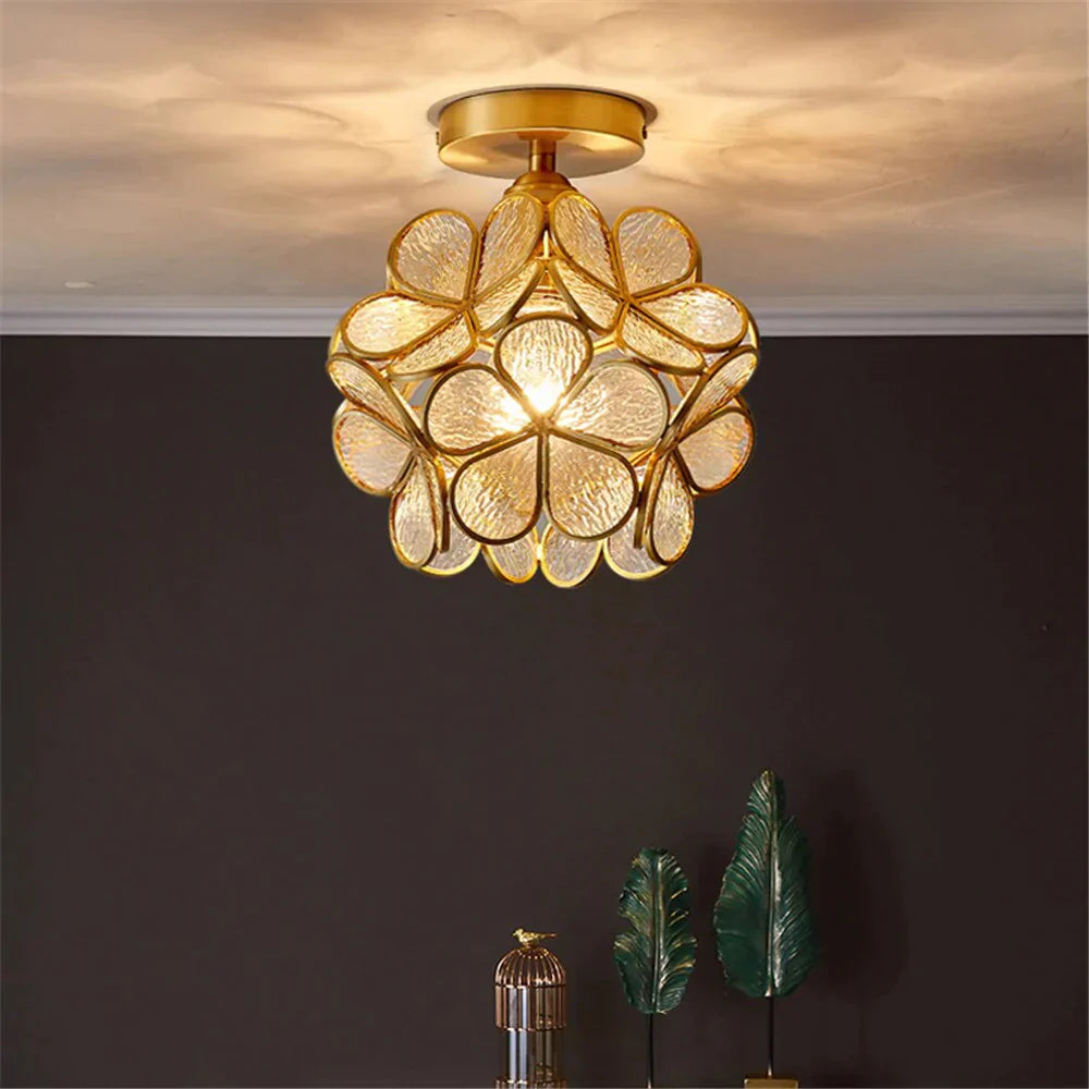 Tiffany Colorful Flower Glass Ceiling Lamp LED Modern Indoor Lamp Restaurant Dining Room  Cafe Shop Lighting Fixture