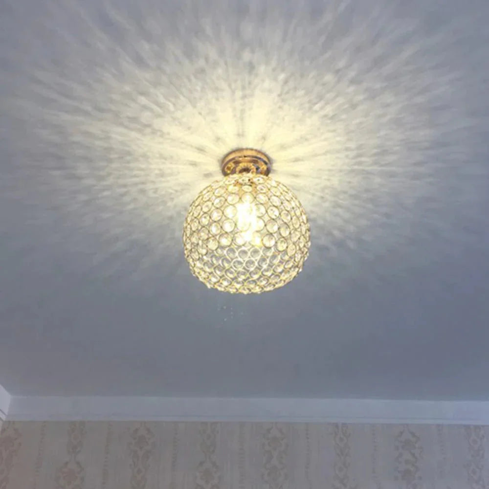 E27 Creative Crystal Minimalist Ceiling Light Simple Ceiling Lamp Bedroom Simple European Iron Lamp