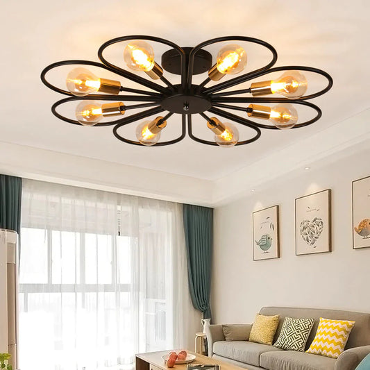 Vintage Industrial Rustic Flush Mount Ceiling Light Metal Lamp Fixture American-style Village Style Creative Retro Light Lamps