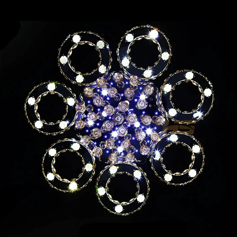 Plafonniers en cristal à LED modernes pour salon, lampe de plafond de luxe, luminaire en cristal pour chambre à coucher, salle à manger, luminaire à LED argenté