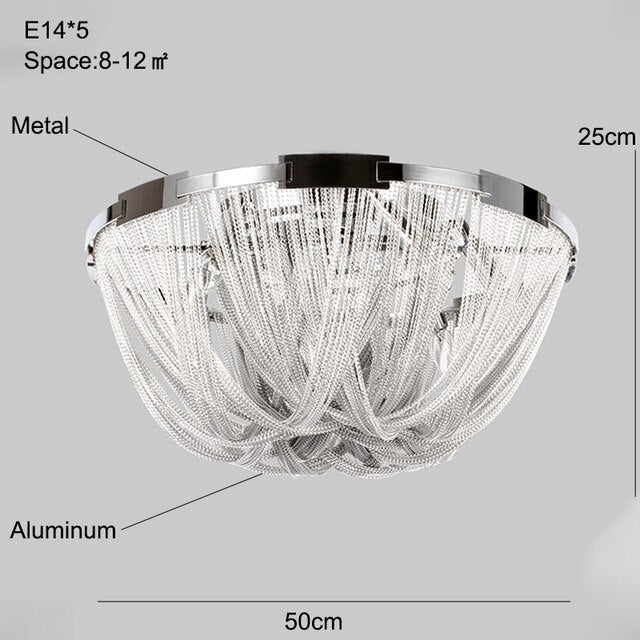 Modern Ceiling Light For Dining Room LED Silver Ceiling Lamp Bedroom Led Lamps For Living Room Loft Metal Lighting Avize Bedroom