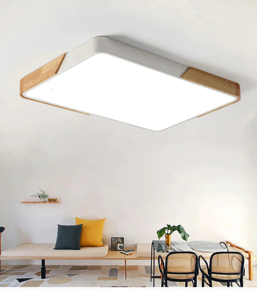 Plafonniers à LED en bois modernes pour salon, chambre à coucher, cuisine, lampe de plafond à LED ultra-mince de 5 cm pour hall