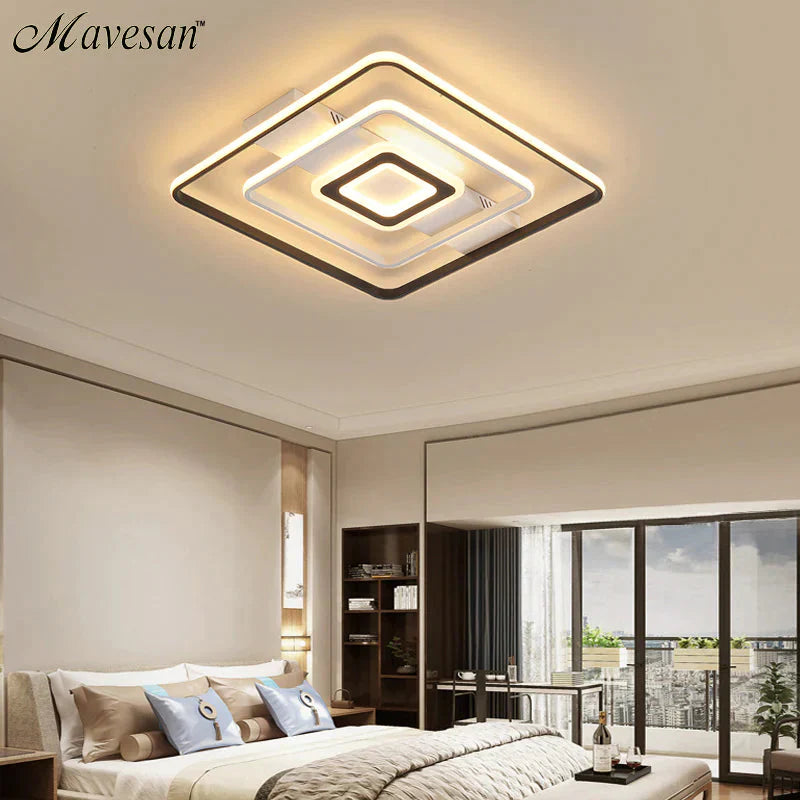 Modern Rectangle/Square/Circle Acrylic Led Ceiling Light White Color Black Color Remote Control For Living Room Bedroom Lighting