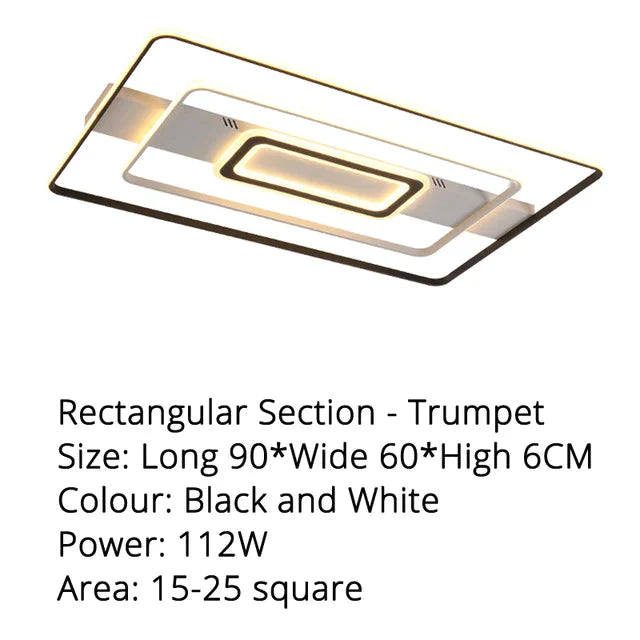 Modern Rectangle/Square/Circle Acrylic Led Ceiling Light White Color Black Color Remote Control For Living Room Bedroom Lighting